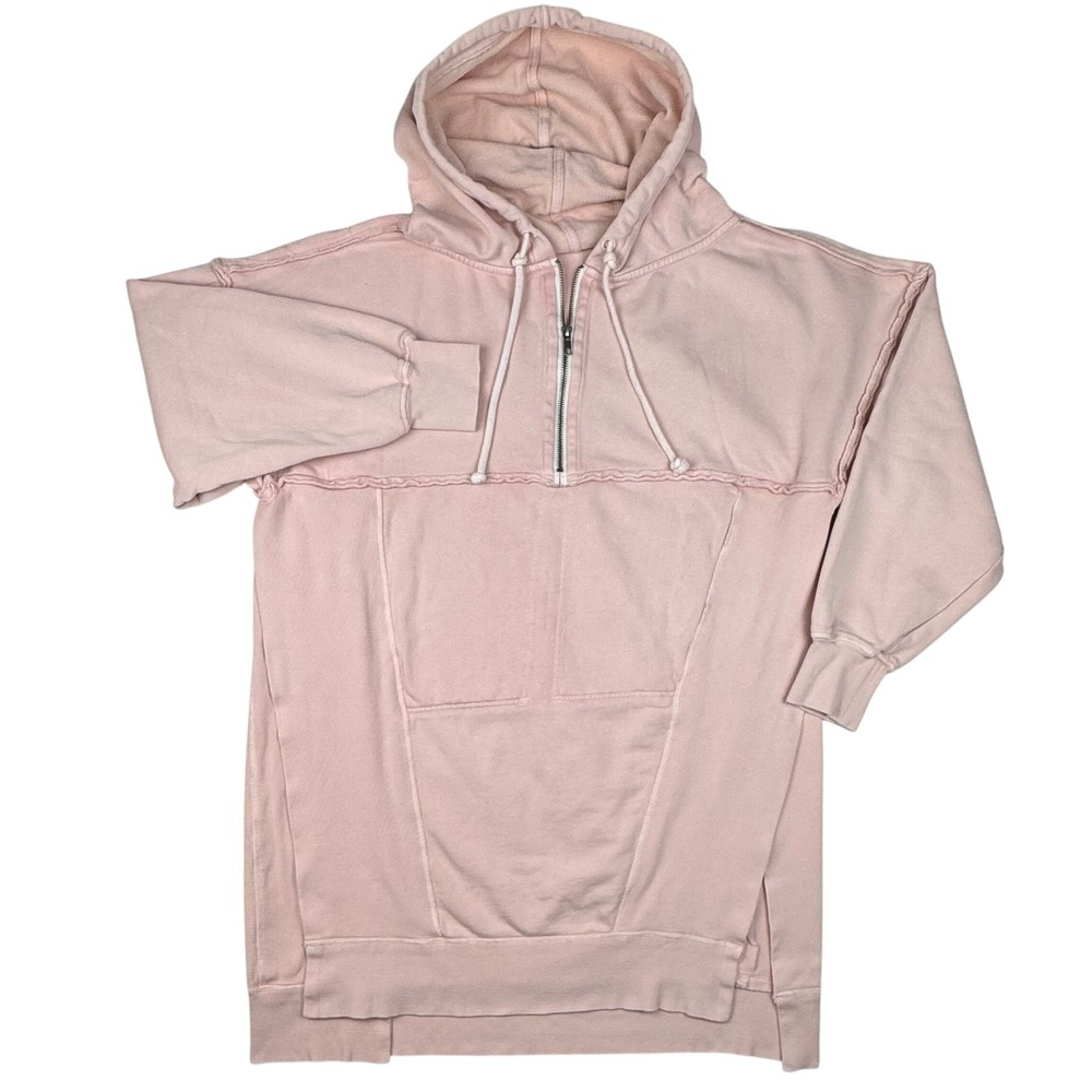 We The Free Sunny Side Oversized Pullover Hoodie Womens XS Tunic Pink Sweatshirt